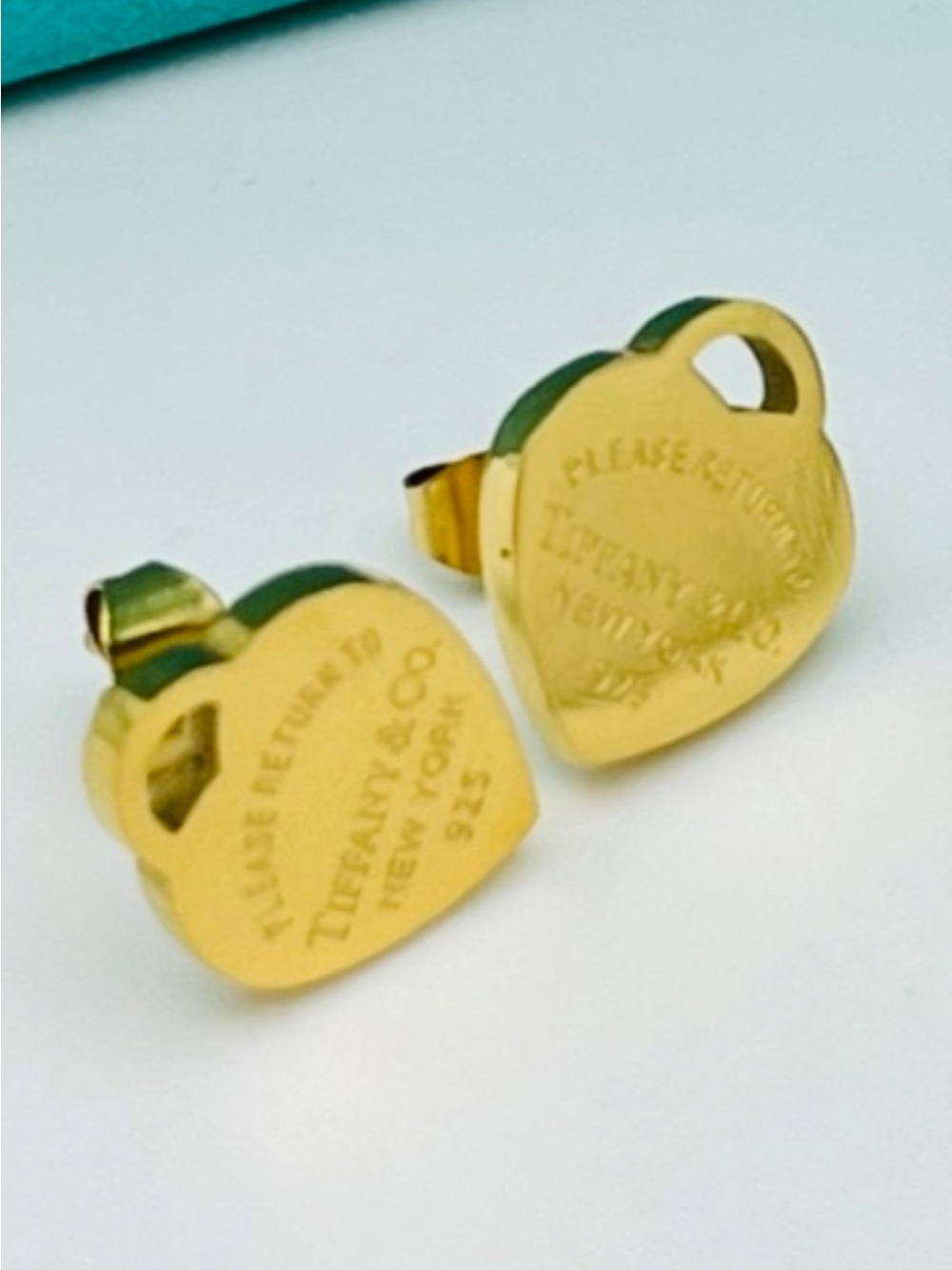 Gold-Tone Small Heart Stud Earrings